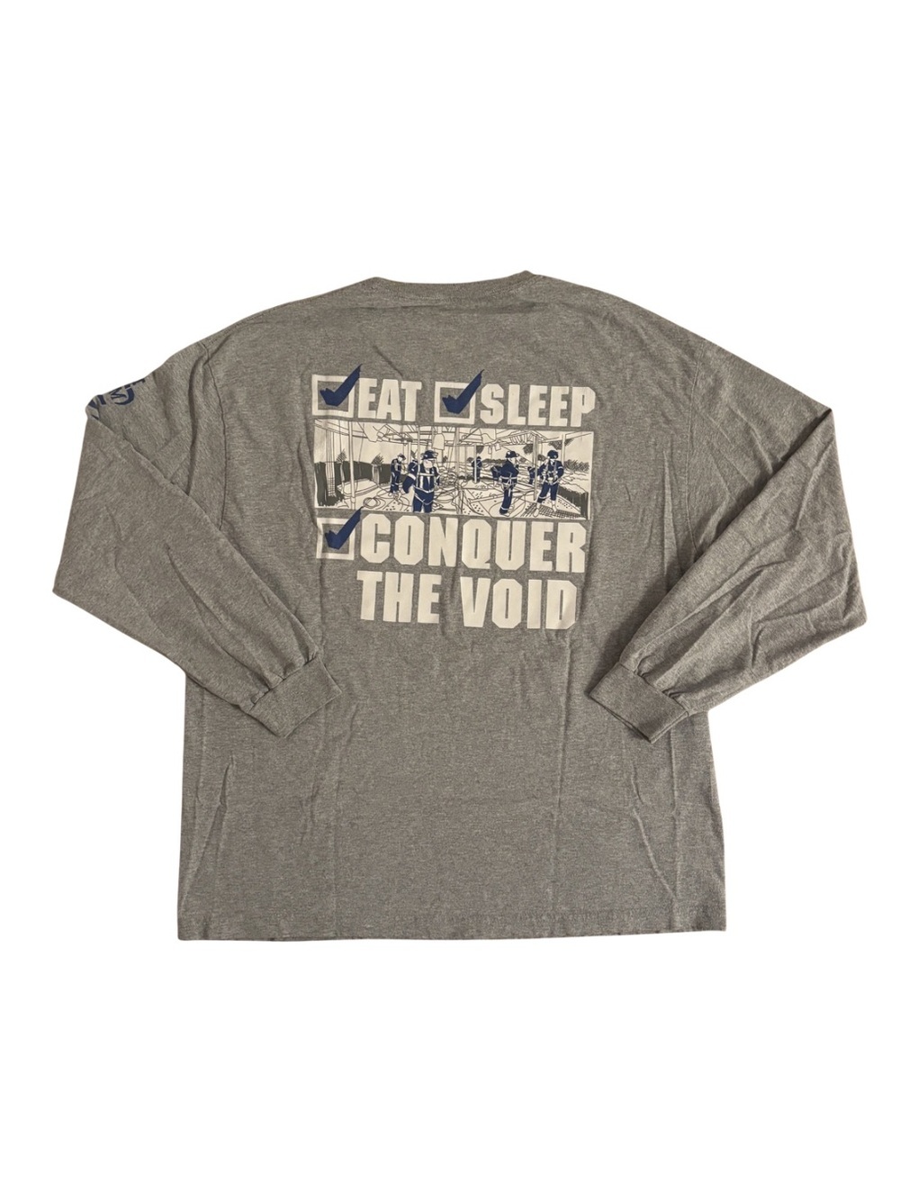 Long Sleeve Graphic Tee - Gray "Conquer The Void"